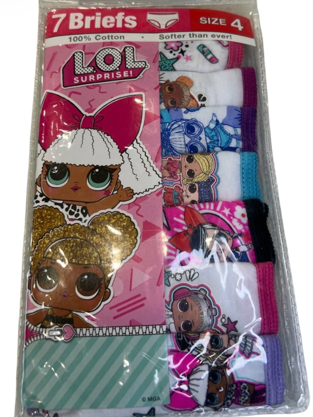 L.O.L. Surprise! Girls Briefs Pack – Pink, White, Purple, Blue, Black NWT